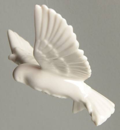 Annual Christmas Ornament-Porcelain Dove-White - No Box