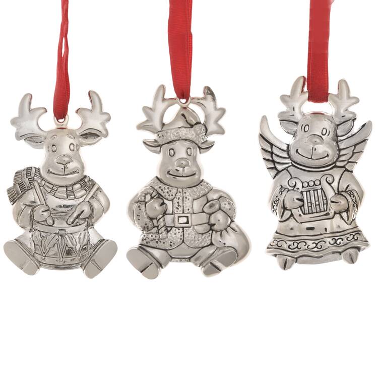 Gorham Ornaments Reindeer Set Of 3 - Boxed