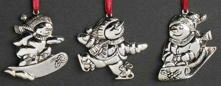 Gorham Ornaments Snowmen-Set Of 3 - Boxed