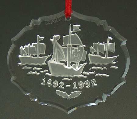 Annual Crystal Ornaments Christopher Colombus - Boxed