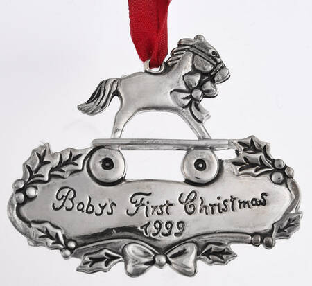 Babys 1st Christmas-Silverplate Rocking Horse-Silverplate - Boxed