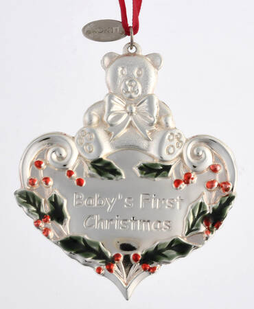 Babys 1st Christmas-Silverplate Teddy Bear - Boxed