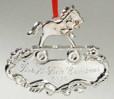 Babys 1st Christmas-Silverplate Rocking Horse-Silverplate - Boxed