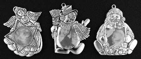 Silverplate Ornaments Christmas Frames Set Of 3 - Boxed