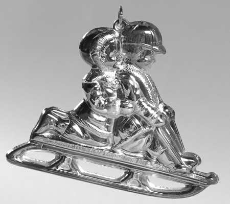 Unlimited Silverplate Ornament Sledding - Boxed