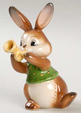 Easter Figurine-Goebel Rabbit Playing Trumpet - No Box