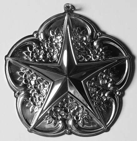 STERLING STAR ORNAMENT 2003 Rose Tiara Star - Boxed