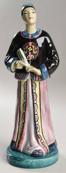 Goldscheider Figurines Man With Fan - No Box