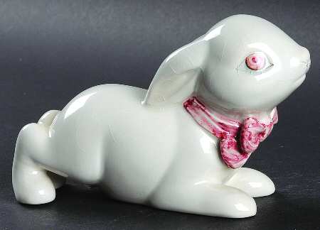 Goldscheider Figurines Rabbit With Bow - No Box