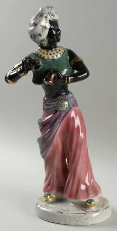 Goldscheider Figurines Black Moor With Bells - No Box