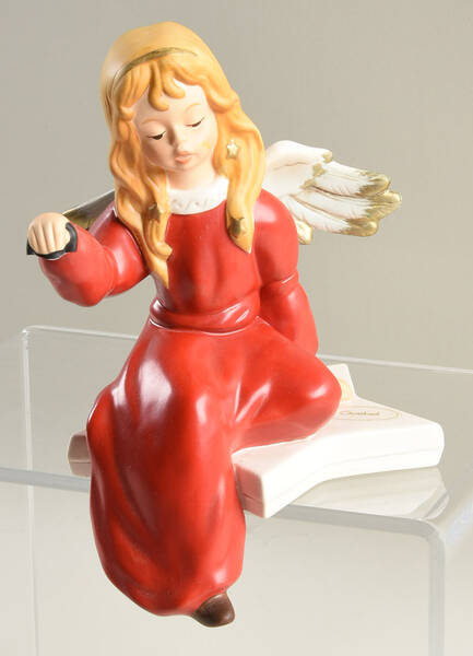 Christmas Figurines & Giftware Shelf Sitter Angel Red - Boxed