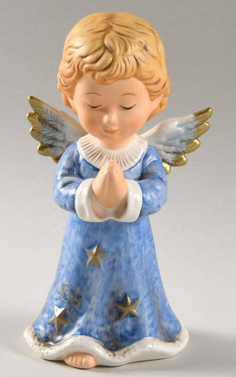 Christmas Figurines & Giftware Angel Praying - Blue/Stars - Boxed