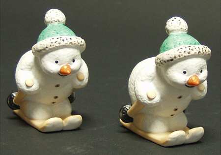 Christmas Figurines & Giftware Skiing Snowman-Set Of 2 - No Box 60