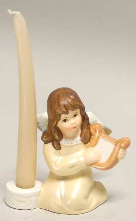 Christmas Figurines & Giftware Angel With Harp Candleholder - Boxed
