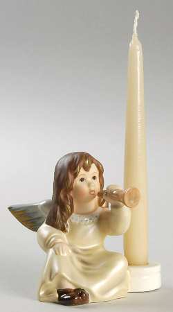 Christmas Figurines & Giftware Angel W/ Trumpet-Candleholder - Boxed