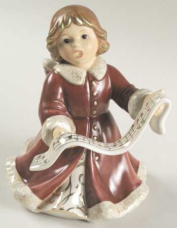 Christmas Figurines & Giftware Angel W/ Sheet Music-Bordeaux - Boxed