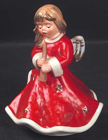 Christmas Figurines & Giftware Musical Angel/Flute-White/Gold - No Box