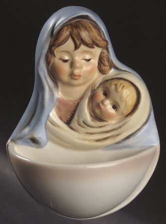 Christmas Figurines & Giftware Madonna & Child-Holy Water Font - Boxed
