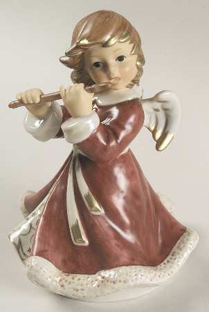 Christmas Figurines & Giftware Angel Playing Flute-Bordeaux - Boxed