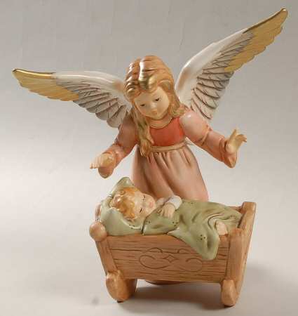 Christmas Figurines & Giftware Guardian Angel With Cradle - Boxed