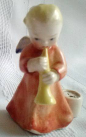 Christmas Figurines & Giftware Angel And Trumpet Candleholder - No Box