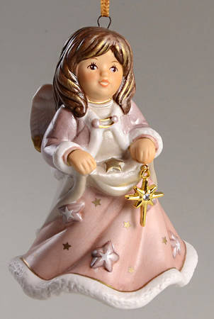 Angel Christmas Bell Angel With Gold Star - No Box