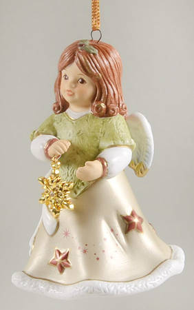 Angel Christmas Bell Angel With Snowflake - Boxed