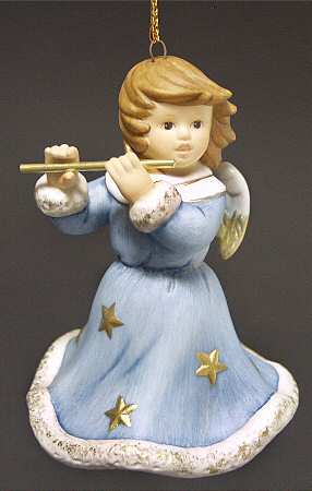 Angel Christmas Bell Angel With Flute - Boxed