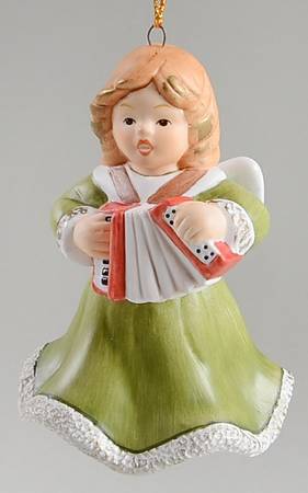 Angel Christmas Bell Angel With Accordion - Boxed