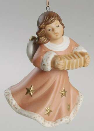 Angel Christmas Bell Angel With Accordion - Boxed