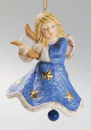 Angel Christmas Bell Angel With Lyre - Boxed