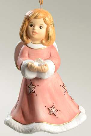Angel Christmas Bell Angel With Crystal - Boxed