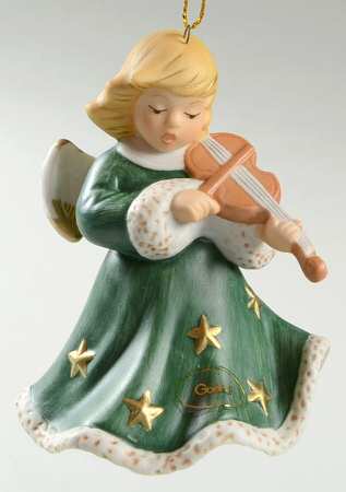 Angel Christmas Bell Angel With Violin - No Box