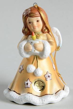 Angel Christmas Bell Angel With Lit Candle - Boxed