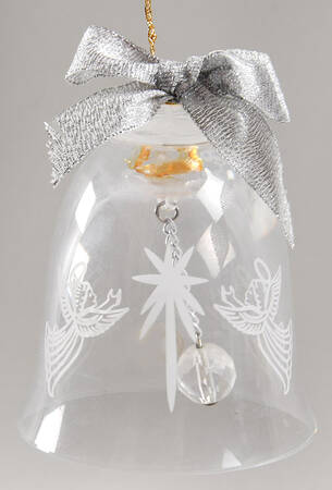 Goebel Christmas Ornament Clear-Frosted Angels & Star - Boxed