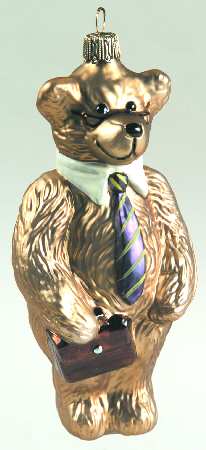 Goebel Christmas Ornament Business Bear-Blown Glass - No Box