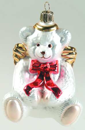 Goebel Christmas Ornament Angel Bear-Blown Glass - No Box