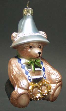 Goebel Christmas Ornament Bavarian Bear-Blown Glass Orna - No Box