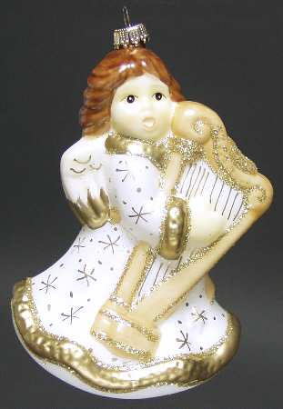 Goebel Christmas Ornament Angel With Harp - Boxed