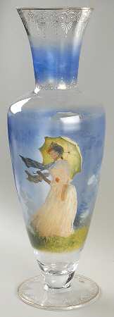 Artis Orbis-Monet Madame Monet/Woman-Umbrella Glass Vase - Boxed