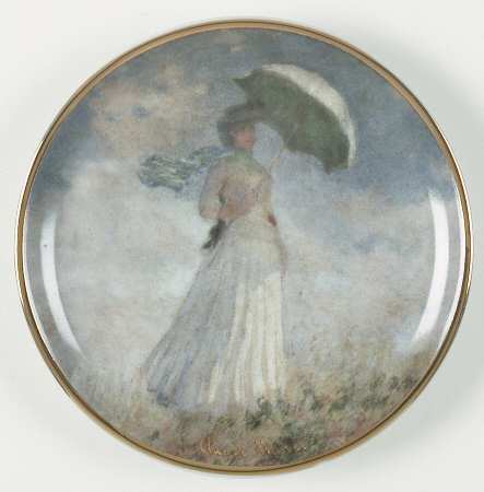 Artis Orbis-Monet Woman Under Umbrella-Mini Plate - Boxed