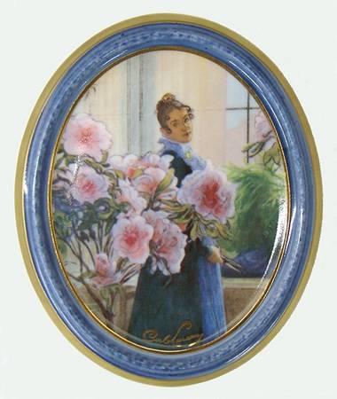 Artis Orbis-Larsson Karin With Azaleas-Oval Picture - Boxed