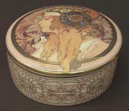 Artis Orbis- Alphonse Mucha Blonde Woman-Round Box - No Box
