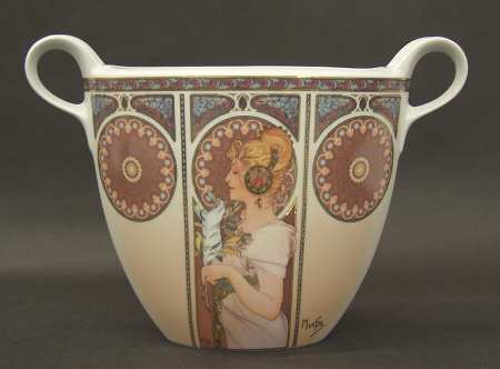Artis Orbis- Alphonse Mucha Woman With Feather-Vase - No Box