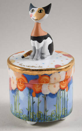 Artis Orbis-Rosina Wachtmeister Cat On Round Box-Music Box - No Box