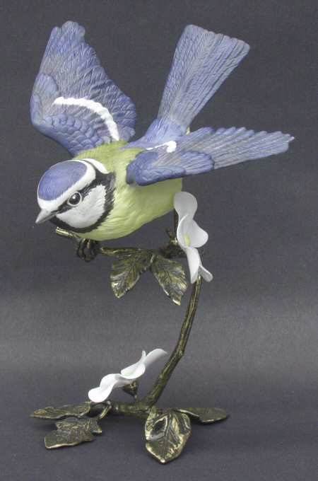 Bronze Bird Figurines Blue Titmouse - No Box