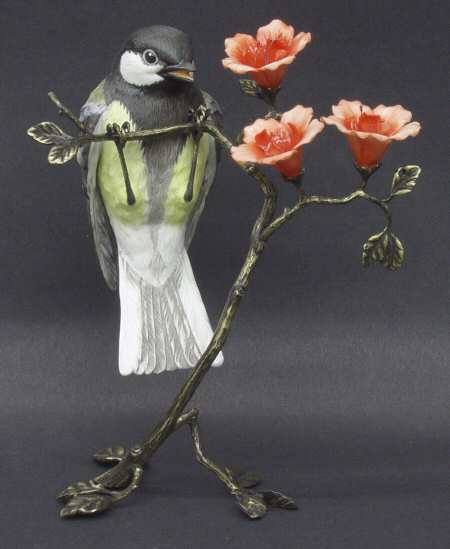 Bronze Bird Figurines Great Titmouse - Boxed