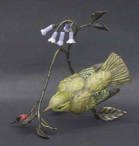 Bronze Bird Figurines Wood Warbler - No Box
