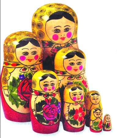 Matryoshka Doll & Ornaments Mother Russia - No Box