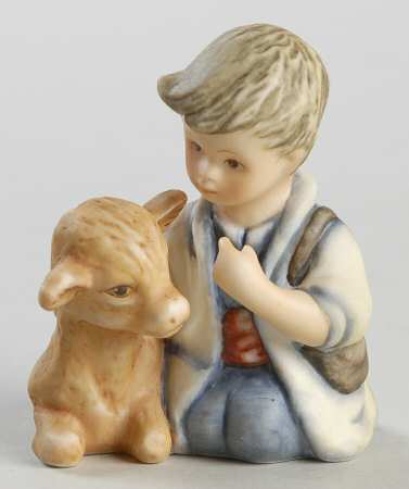 Berta Hummel Miniature Nativity Boy With Calf - Boxed